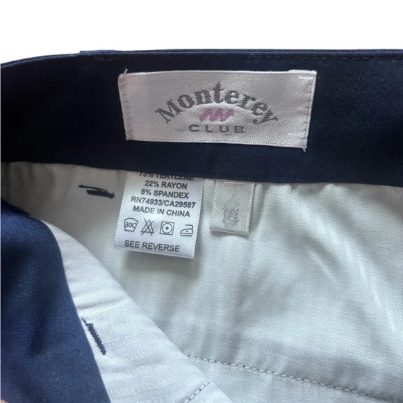Monterey Club Navy Golf Shorts Women’s Size 14 Stretch Dress Shorts - Picture 3 of 7